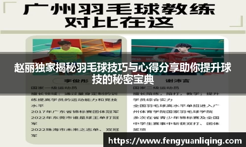 赵丽独家揭秘羽毛球技巧与心得分享助你提升球技的秘密宝典